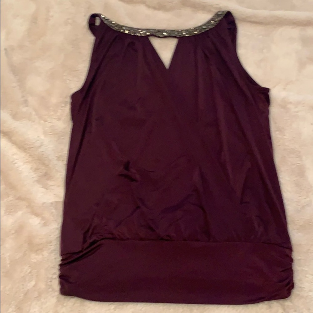 Beautiful maroon top with beaded collar